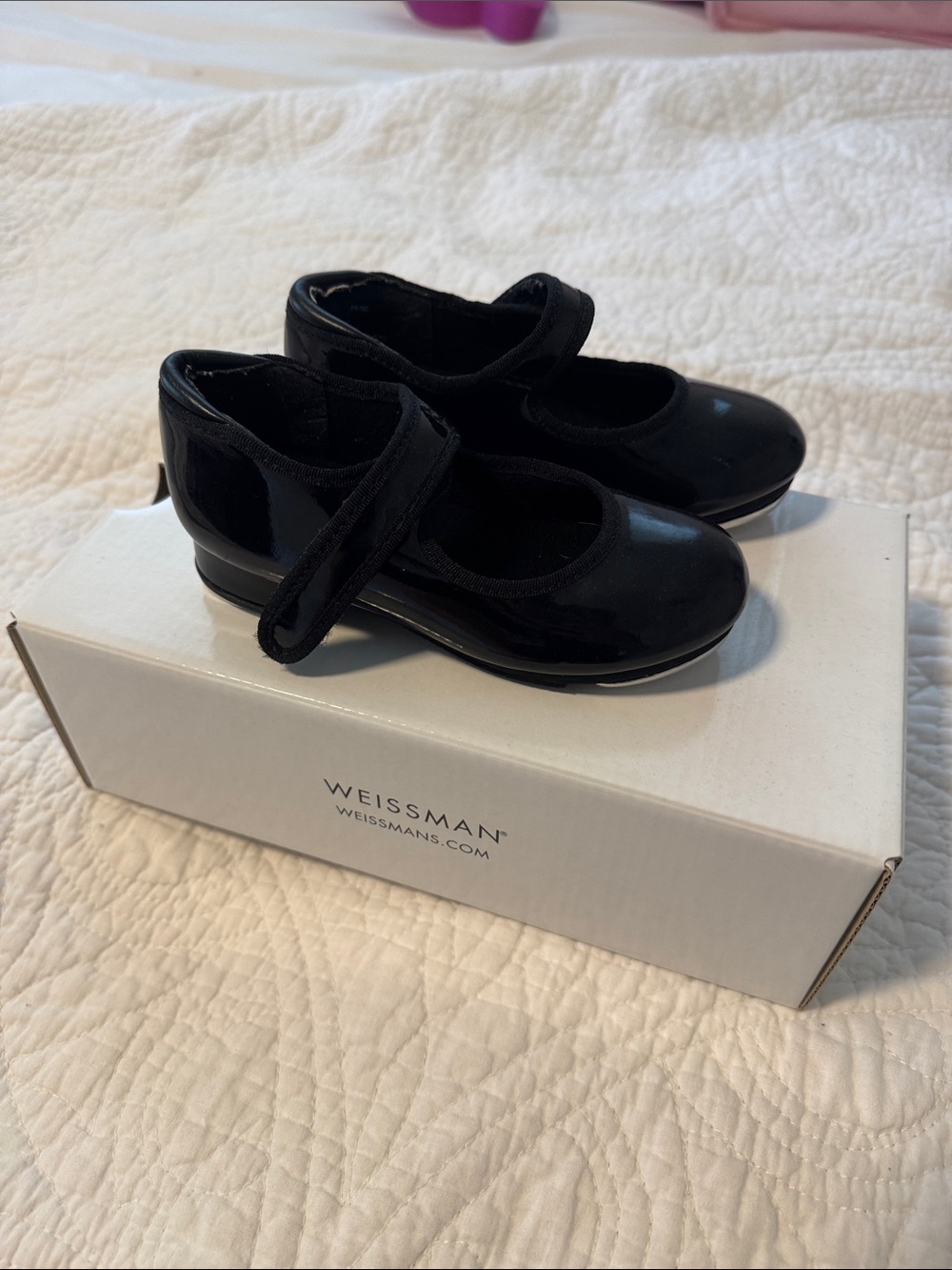 Weissman Girls Black Patent Tap Shoes